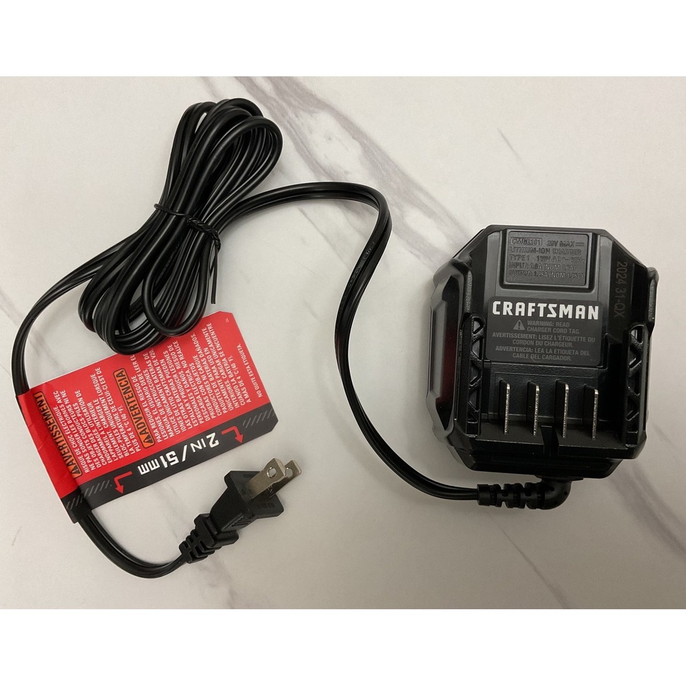 Craftsman V20 Lithium Ion Battery Charger CMCB101 20V Max Black OEM New